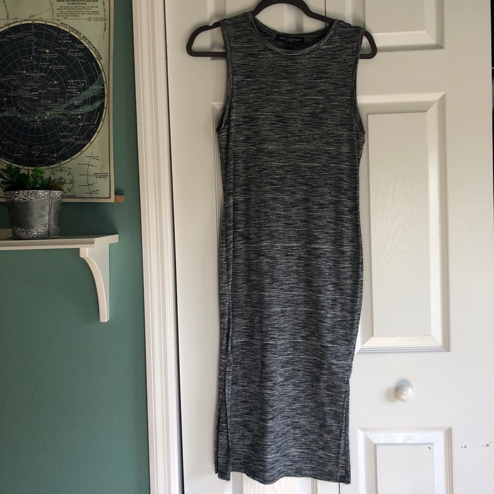 Grey Dress With a Slit